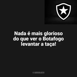 Nada é mais glorioso do que ver o Botafogo levantar a taça! Botafogo