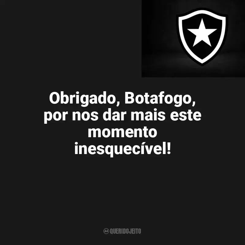 Time do Botafogo frases: Obrigado, Botafogo, por nos dar mais este momento inesquecível!