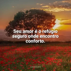 Seu amor é o refúgio seguro onde encontro conforto. Carinho