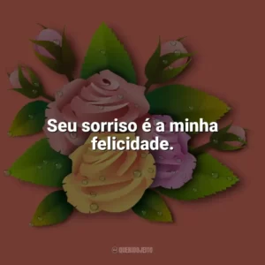 Seu sorriso é a minha felicidade. Carinho