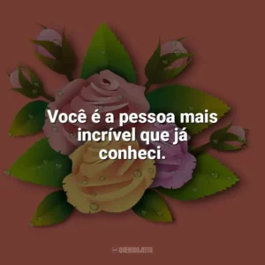 Você é a pessoa mais incrível que já conheci. Carinho