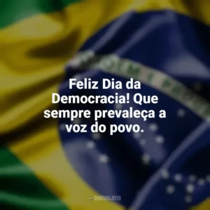 Feliz Dia da Democracia! Que sempre prevaleça a voz do povo. Dia da Democracia