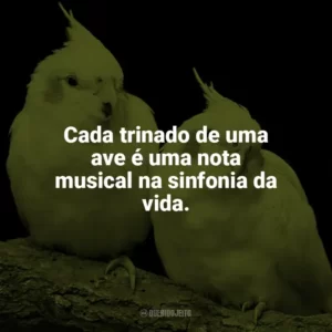 Cada trinado de uma ave é uma nota musical na sinfonia da vida. Dia das Aves