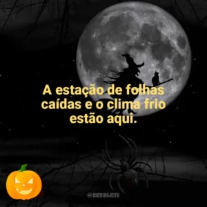 A estação de folhas caídas e o clima frio estão aqui. Dia das Bruxas
