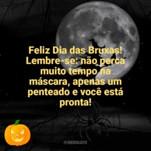 Feliz Dia das Bruxas! Lembre-se: não perca muito tempo na máscara, apenas um penteado e você está pronta! Dia das Bruxas