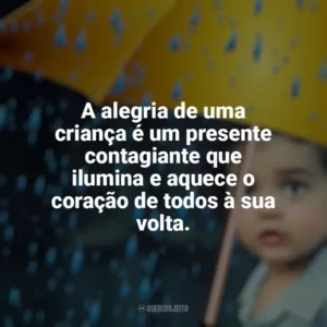 A alegria de uma criança é um presente contagiante que ilumina e aquece o coração de todos à sua volta. Dia das Crianças