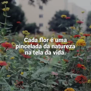 Cada flor é uma pincelada da natureza na tela da vida. Dia das Flores