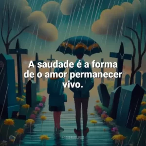 A saudade é a forma de o amor permanecer vivo. Dia de Finados