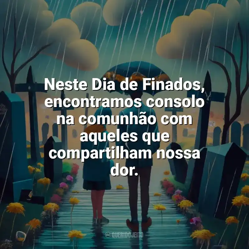 Frases Para Mortos Saudades: Neste Dia de Finados, encontramos consolo na comunhão com aqueles que compartilham nossa dor.