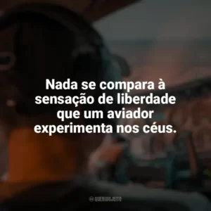 Nada se compara à sensação de liberdade que um aviador experimenta nos céus. Dia do Aviador