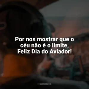 Por nos mostrar que o céu não é o limite, Feliz Dia do Aviador! Dia do Aviador