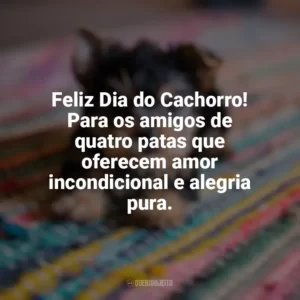 Feliz Dia do Cachorro! Para os amigos de quatro patas que oferecem amor incondicional e alegria pura. Dia do Cachorro