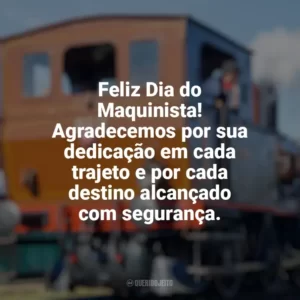 Feliz Dia do Maquinista! Agradecemos por sua dedicação em cada trajeto e por cada destino alcançado com segurança. Dia do Maquinista