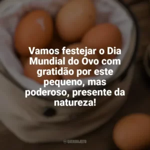 Vamos festejar o Dia Mundial do Ovo com gratidão por este pequeno, mas poderoso, presente da natureza! Dia Mundial do Ovo