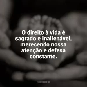 O direito à vida é sagrado e inalienável, merecendo nossa atenção e defesa constante. Dia pelo Direito à Vida
