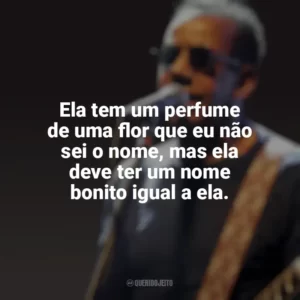 Ela tem um perfume de uma flor que eu não sei o nome, mas ela deve ter um nome bonito igual a ela. Jorge Ben Jor