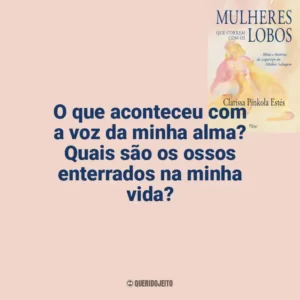 O que aconteceu com a voz da minha alma? Quais são os ossos enterrados na minha vida? Mulheres que Correm com os Lobos (Livro)