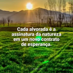 Cada alvorada é a assinatura da natureza em um novo contrato de esperança. Nascer do Sol