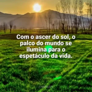 Com o ascer do sol, o palco do mundo se ilumina para o espetáculo da vida. Nascer do Sol