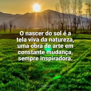 O nascer do sol é a tela viva da natureza, uma obra de arte em constante mudança, sempre inspiradora. Nascer do Sol