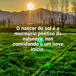 O nascer do sol é o murmúrio poético da natureza, nos convidando a um novo início. Nascer do Sol