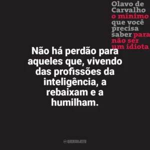 Não há perdão para aqueles que, vivendo das profissões da inteligência, a rebaixam e a humilham. O Mínimo que Você Precisa Saber para não Ser um Idiota (Livro)