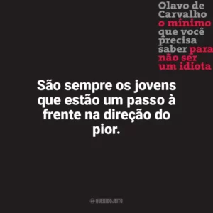 São sempre os jovens que estão um passo à frente na direção do pior. O Mínimo que Você Precisa Saber para não Ser um Idiota (Livro)
