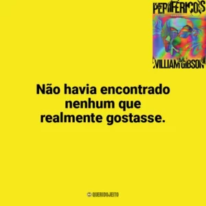 Não havia encontrado nenhum que realmente gostasse. Perifericos (Livro)