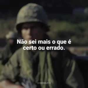Não sei mais o que é certo ou errado. Platoon (Filme)