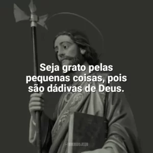 Seja grato pelas pequenas coisas, pois são dádivas de Deus. São Judas Tadeu