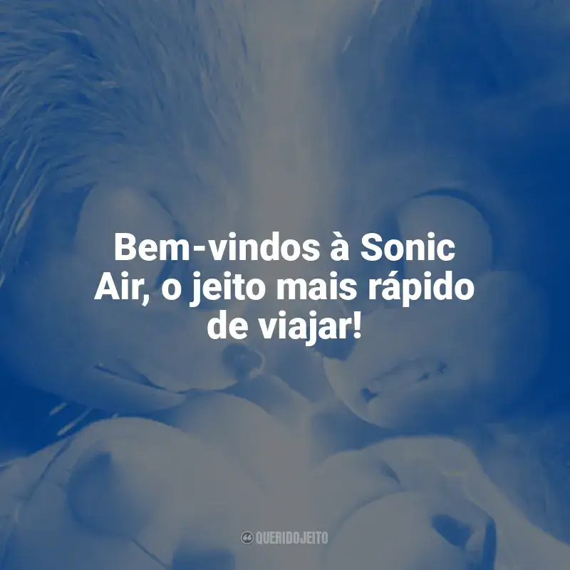 Frases de Sonic 2 - O Filme: Bem-vindos à Sonic Air, o jeito mais rápido de viajar!