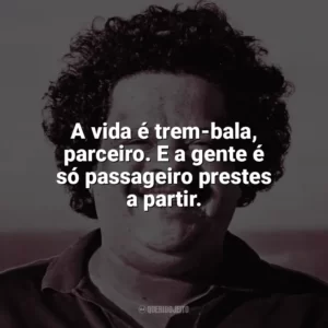 A vida é trem-bala, parceiro. E a gente é só passageiro prestes a partir. Tim Maia