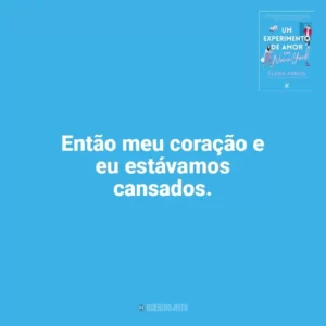 Então meu coração e eu estávamos cansados. Um Experimento de Amor em Nova York (Livro)