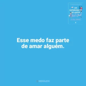 Esse medo faz parte de amar alguém. Um Experimento de Amor em Nova York (Livro)