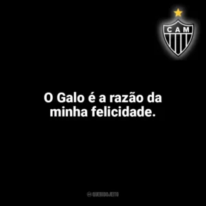 O Galo é a razão da minha felicidade. Atlético-MG