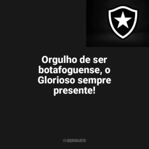 Orgulho de ser botafoguense, o Glorioso sempre presente! Botafogo