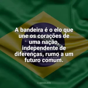 A bandeira é o elo que une os corações de uma nação, independente de diferenças, rumo a um futuro comum. Dia da Bandeira