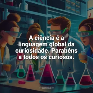 A ciência é a linguagem global da curiosidade. Parabéns a todos os curiosos. Dia da Ciência