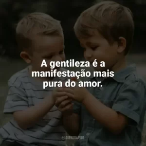 A gentileza é a manifestação mais pura do amor. Dia da Gentileza
