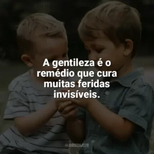 A gentileza é o remédio que cura muitas feridas invisíveis. Dia da Gentileza