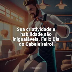 Sua criatividade e habilidade são inigualáveis. Feliz Dia do Cabeleireiro! Dia do Cabeleireiro