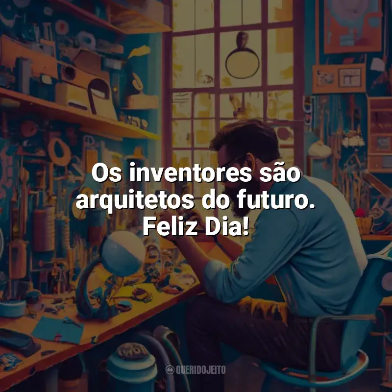 Frases de homenagem Dia do Inventor: Os inventores são arquitetos do futuro. Feliz Dia!