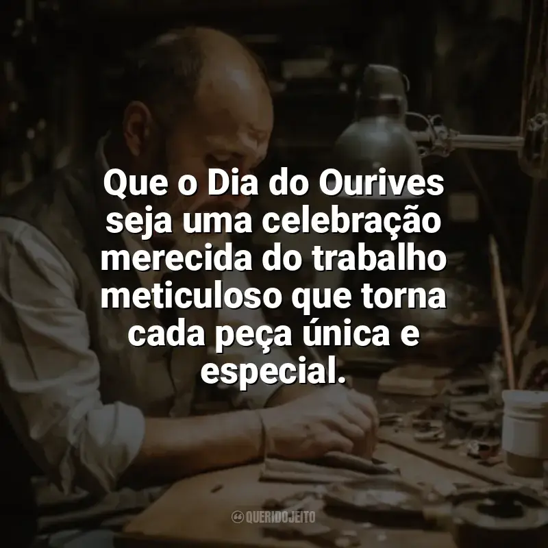 Dia do Ourives frases: Que o Dia do Ourives seja uma celebração merecida do trabalho meticuloso que torna cada peça única e especial.