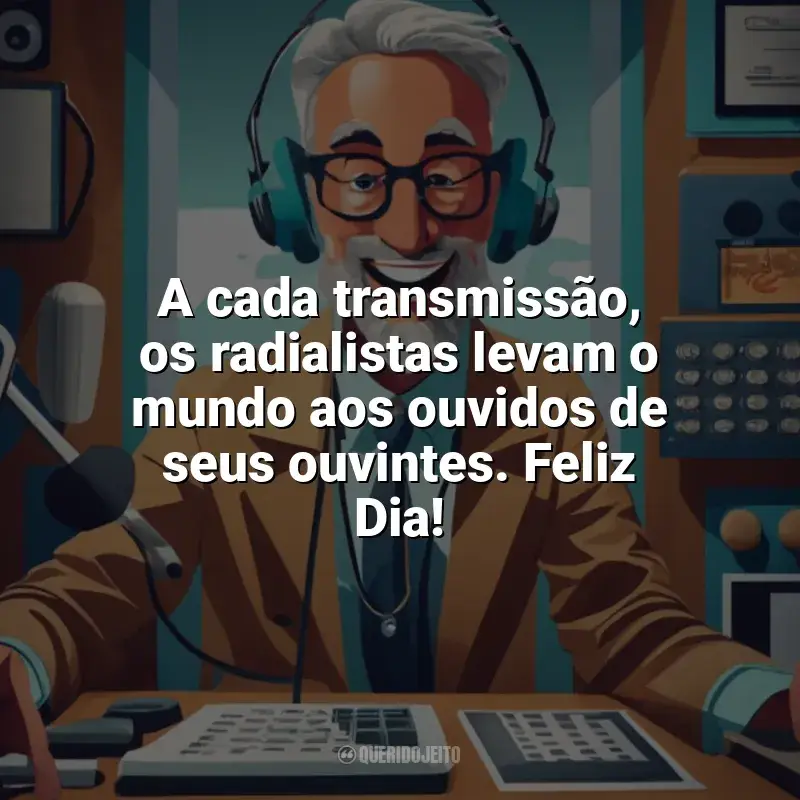 Frases Dia do Radialista: A cada transmissão, os radialistas levam o mundo aos ouvidos de seus ouvintes. Feliz Dia!