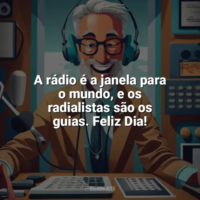 Frases para o Dia do Radialista: A rádio é a janela para o mundo, e os radialistas são os guias. Feliz Dia!