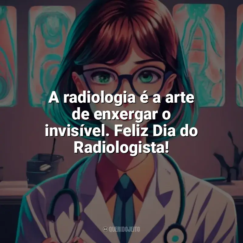 Dia do Radiologista frases: A radiologia é a arte de enxergar o invisível. Feliz Dia do Radiologista!