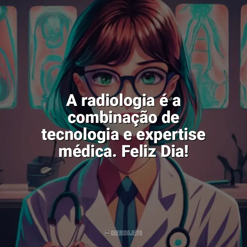 Frases do Dia do Radiologista: A radiologia é a combinação de tecnologia e expertise médica. Feliz Dia!
