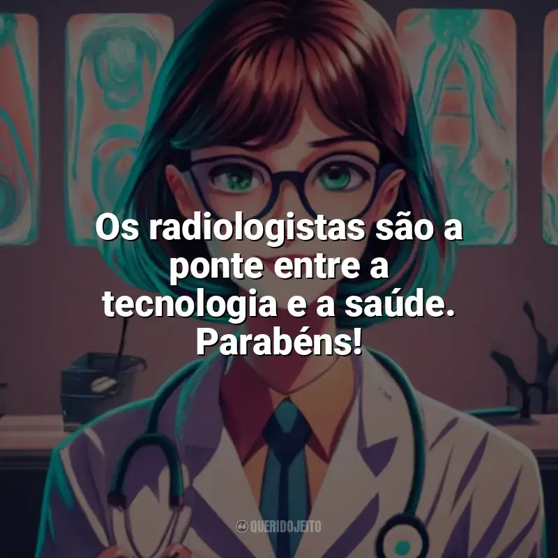 Frases Dia do Radiologista: Os radiologistas são a ponte entre a tecnologia e a saúde. Parabéns!