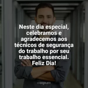 Neste dia especial, celebramos e agradecemos aos técnicos de segurança do trabalho por seu trabalho essencial. Feliz Dia! Dia do Técnico de Segurança do Trabalho