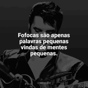 Fofocas são apenas palavras pequenas vindas de mentes pequenas. Elvis Presley